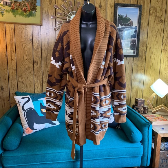 Lucky Brand Southwestern Chunky Cardigan - Picture 4 of 16